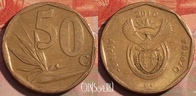 ЮАР 50 центов 2010 года, KM# 496, 275a-101