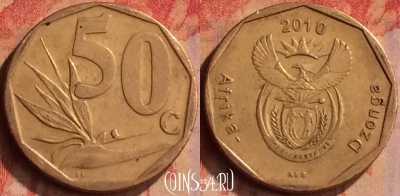 ЮАР 50 центов 2010 года, KM# 496, 414-122