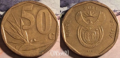 ЮАР 50 центов 2011 г., редкая, KM# 503, s070-016