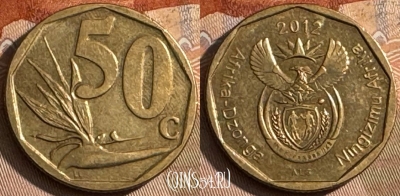 ЮАР 50 центов 2012 года, KM# 554, s081t-049