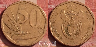 ЮАР 50 центов 2012 года, KM# 554, 314k-136