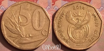 ЮАР 50 центов 2014 года, редкая, 091l-031