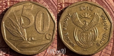 ЮАР 50 центов 2014 года, редкая, 366s-065