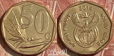 ЮАР 50 центов 2014 года, редкая, 483р-093 ♛