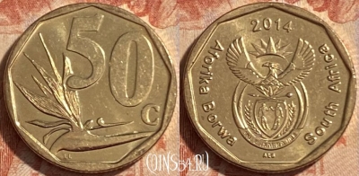 ЮАР 50 центов 2014 года, редкая, 488р-013 ♛