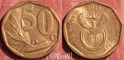 ЮАР 50 центов 2015 года, редкий год, 408-060