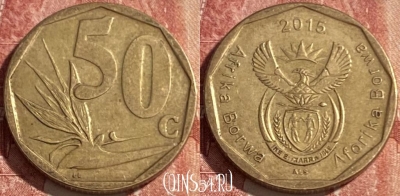 ЮАР 50 центов 2015 года, редкий год, 428r-010