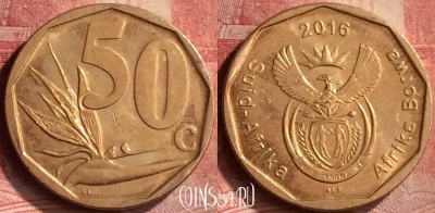 ЮАР 50 центов 2016 года, редкая, 146m-066