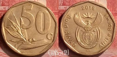 ЮАР 50 центов 2016 года, редкая, 279m-070