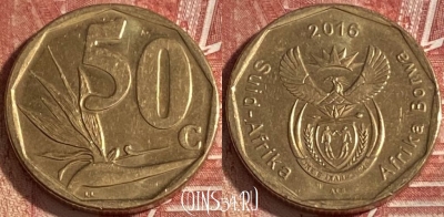 ЮАР 50 центов 2016 года, редкая, 331r-055