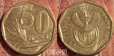ЮАР 50 центов 2016 года, редкая, 476р-021