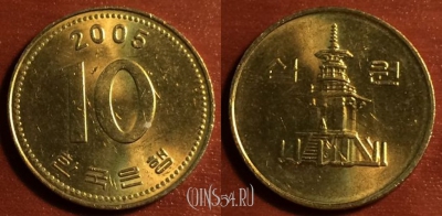 Южная Корея 10 вон 2005 года, KM# 33, 042-169