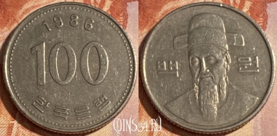 Южная Корея 100 вон 1986 года, KM# 35, 413r-095