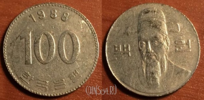 Южная Корея 100 вон 1988 года, KM# 35, 41-137