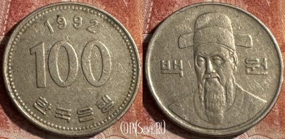 Южная Корея 100 вон 1992 года, KM# 35, 448s-111
