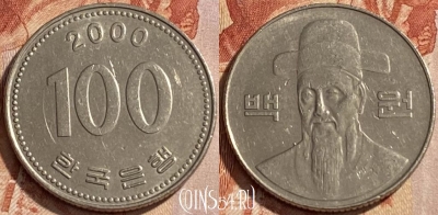 Южная Корея 100 вон 2000 года, KM# 35, 446q-087