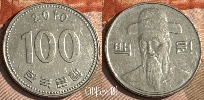 Южная Корея 100 вон 2010 года, KM# 35, 216t-096