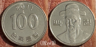Южная Корея 100 вон 2011 года, KM# 35, s477s-141