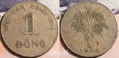 Южный Вьетнам 1 донг 1964 года, KM# 7, 168-025