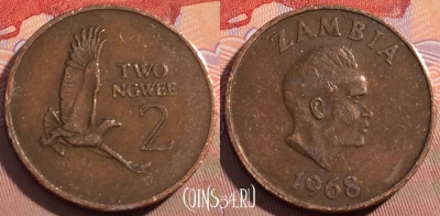Замбия 2 нгве 1968 года, КМ# 10, 101b-058