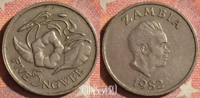 Замбия 5 нгве 1982 года, КМ# 11, 135i-065