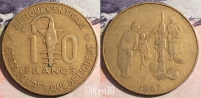 Западная Африка (BCEAO) 10 франков 1987 года,KM# 10