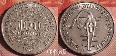 Западная Африка 100 франков 1967 г., KM# 4, 151j-141