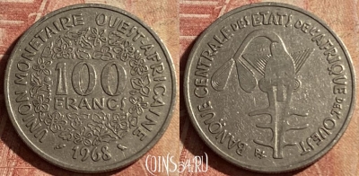 Западная Африка 100 франков 1968 года, KM# 4, 165p-103 ♛