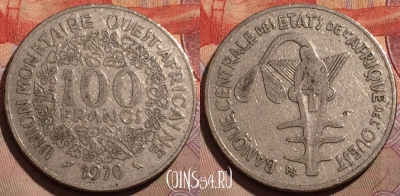 Западная Африка 100 франков 1970 года, KM# 4, 205b-025