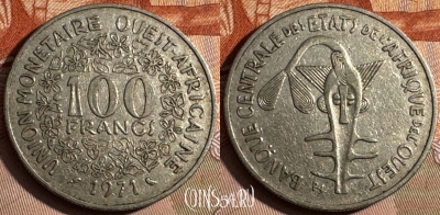 Западная Африка 100 франков 1971 г., KM# 4, 231s-137 ♛