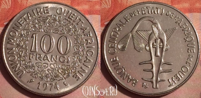 Западная Африка 100 франков 1974 года, KM# 4, 047i-085 ♛