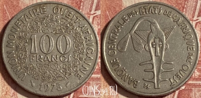 Западная Африка 100 франков 1975 г., KM# 4, 058p-052 ♛