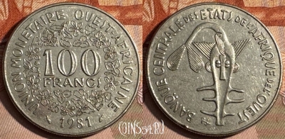 Западная Африка 100 франков 1981 г., KM# 4, 240s-085 ♛
