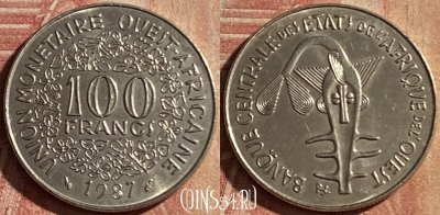 Западная Африка 100 франков 1987 года, KM# 4, 166p-123 ♛
