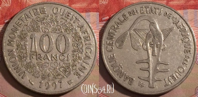 Западная Африка 100 франков 1997 г., KM# 4, 216a-081