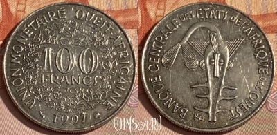 Западная Африка 100 франков 1997 г., KM# 4, 386p-126 ♛