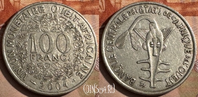 Западная Африка 100 франков 2004 г., KM# 4, 204s-027
