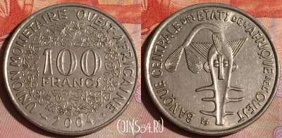Западная Африка 100 франков 2004 года, KM# 4, 275c-063