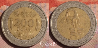 Западная Африка 200 франков 2004 года, KM# 14, 289c-006