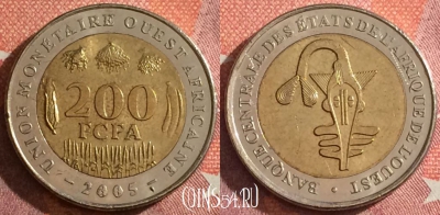 Западная Африка 200 франков 2005 года, KM# 14, 047h-024