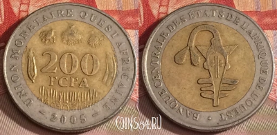 Западная Африка 200 франков 2005 года, KM# 14, 280b-123