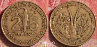Западная Африка 25 франков 1976 г., KM# 5, 205j-005