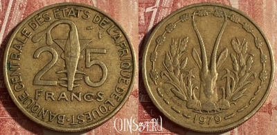 Западная Африка 25 франков 1979 г., KM# 5, 052p-038 ♛
