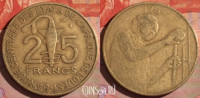 Западная Африка 25 франков 1984 года, KM# 9, 265c-123