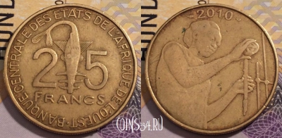 Западная Африка 25 франков 2010 года, KM# 9, 235-119