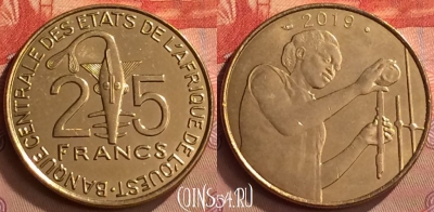 Западная Африка 25 франков 2019 года, UNC, 256m-045