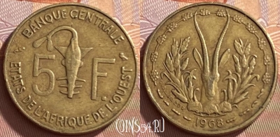Западная Африка 5 франков 1968 года, KM# 2a, 211p-064