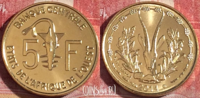 Западная Африка 5 франков 2014 года, KM# 2a, 265-015