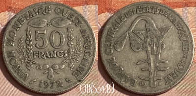 Западная Африка 50 франков 1972 года, KM# 6, 384p-135