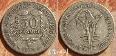Западная Африка 50 франков 1975 года, KM# 6, 307q-059